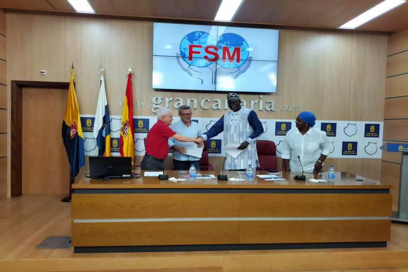 Visita de Nana Inoussa, Secretario General de Fuerza Obrera / Unión Nacional de Sindicatos de Burkina Faso a Canarias, de manos del FSOC